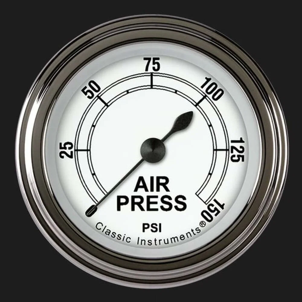 Classic White 2 1_8_ Air Pressure Gauge CW118SLF